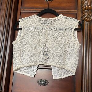 Reformation Early 2000’s Cropped Lace Button Up Top